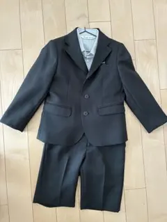 キッズ黒 スーツ・ブレザー ストライプシャツ付き