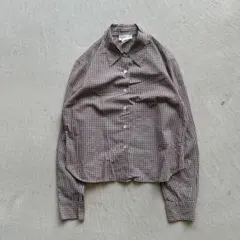 90s agnes b. brown check shirt チェックシャツ 茶