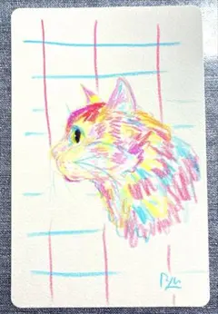 猫 絵画 イラスト ドローイング - メルカリ