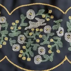 marble SUD ブラック 刺繍 うさぎ 鳥 ボタニカル ロング スカートのサムネイル