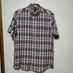 ユニクロAUTHENTIC ORIGINAL WASHチェック半袖　値下げ　М