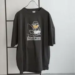 VENCE おヒゲさんイラストプリントTシャツ ビッグシルエット 肩落ち グレー
