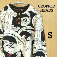 CROPPED HEADS✨和柄✨クロップドヘッズ波模様 長袖シャツS