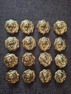 MELROSE　ライオンデザインのゴールドボタン16個セット