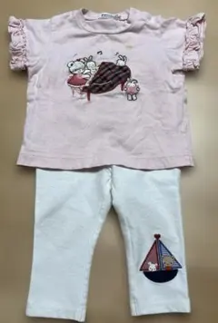ファミリア♡Tシャツ90 ♡ズボン80センチ 難あり