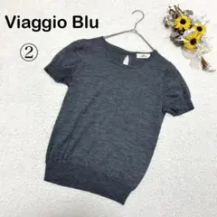 【ビアッジョブルー】半袖 ニット グレー系 カジュアル シンプル 無地 夏春のサムネイル