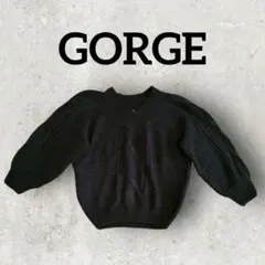GORGE ケーブルオフショルニットプルオーバー 長袖 Vネック (F)ブラックのサムネイル