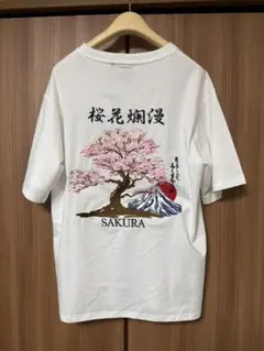 HAGOROMO 桜花爛漫 刺繍Tシャツ ホワイト S
