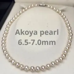 テリ強】あこや真珠 パール ネックレス ホワイト 6.5-7.0mm 29g - メルカリ
