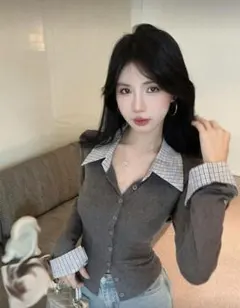 襟付きカットソー