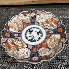 江戸後期〜明治期、古伊万里、『染錦、金彩、窓絵楼閣山水花七宝文変形