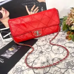 CHANEL シャネル【極美品】チェーンウォレット ダブルフラップ マトラッセのサムネイル