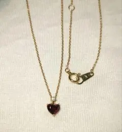 Vendome Aoyama ゴールドハートネックレス　ガーネット