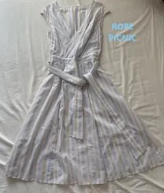 ROPÉ PICNIC ストライプ ノースリーブワンピース 38