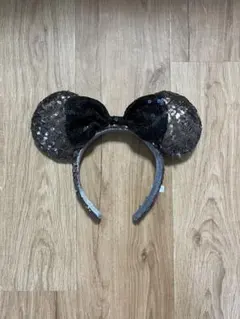 ミニー耳カチューシャ スパンコール 黒
