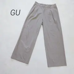 ジーユー レディース スラックス タックワイドパンツ オフィス XL ベージュ