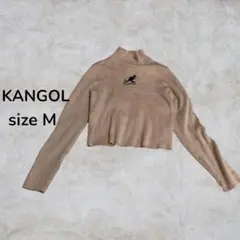 KANGOL トップス　ニット　ハイネック　クロップド丈　長袖　ベージュ　ロゴ