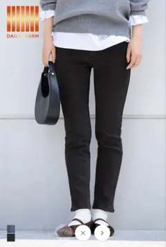 Coca 【DAILY WARM】裏起毛デニムスキニーパンツ レディース