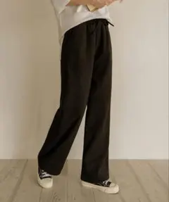 Justone ジャストワン ワイドロングパンツ　黒