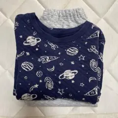 ユニクロ　キルトパジャマ　宇宙柄　100cm ネイビー　キッズ