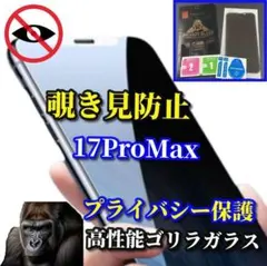 【プライバシー保護】17ProMax 高性能ゴリラガラス覗き見防止フィルム