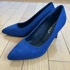 スエード（合皮）パンプス　ネイビーsize35（22.5㎝）ヒールの高さ約8㎝
