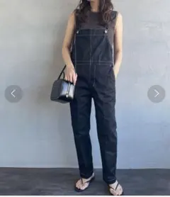 ユニバーサルオーバーオール 配色ステッチセンタープレスオーバーオール