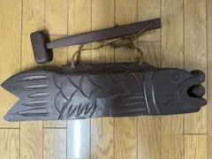 魚板 大型80cm 木彫り 木彫刻 魚形 仏具 古民具 骨董 民芸品