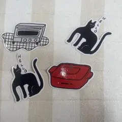 ステッカーシール４枚セット　奇妙　猫　ネコ　Bruno ブルーノ