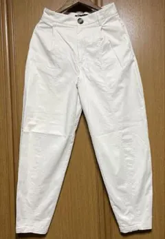 ZARA パンツ　オフホワイト　ハイウエスト　美品
