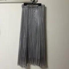 グレー プリーツロングスカート ウエスト69-77cm