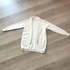試着のみ 軽やかボレロカーディガン アイボリーベージュ 春夏羽織 上品