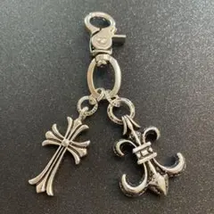 シルバー フルール・ド・リス キーホルダー 32mm 7mm厚 フルール・ド・リス(ユリの紋章) シルバー