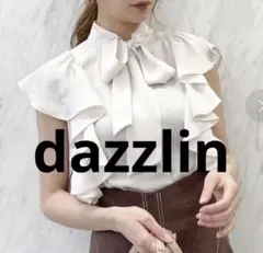 dazzlin ダズリン ラッフルサテンボウタイブラウス アイボリー Fのサムネイル