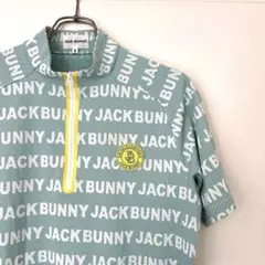 美品　JACK BUNNY ゴルフハーフジップシャツ ミントグリーンサイズ6