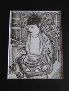 山下清、【市松人形】、希少な額装用画集より、美品、日本人画家、新品額装付 山下清、【秋刀魚】、希少な額装用画集より、美品、日本人画家