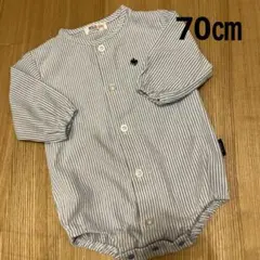 ゲリラセール・未着用・POLO Baby ストライプロンパース 長袖 ブルー