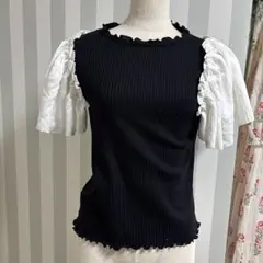 MAJESTIC LEGON リブトップス　袖フリルのサムネイル