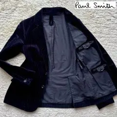 ポールスミス ベロア テーラードジャケット ブラック L Paul Smith ポールスミス ブラックレーベル ベロア テーラード