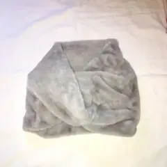 スヌード フェイクファー ボリューム ライトグレー