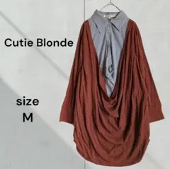 Cutie Blonde 異素材ドッキング プルオーバー M 重ね着風 ゆったりのサムネイル