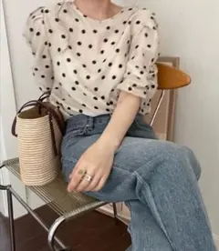 Doula Doula バックリボンドットブラウスのサムネイル