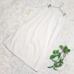 《GU》ジーユー コーデュロイ ナローミディスカート S オフホワイト