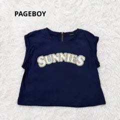 ページボーイ ロゴTシャツ F ネイビー フレンチスリーブ バックジップ ラフ