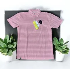 FILA フィラ ピンク ストライプ ゴルフシャツ M タグ付き未使用品のサムネイル