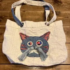 猫とハート　リメイク　トートバッグ