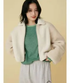 明日まで！ボアバイカラーブルゾン アングリッド