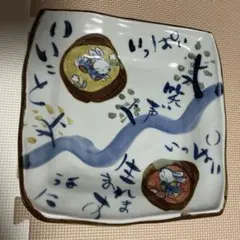 夕立窯　幸せぴょん　角大皿のサムネイル