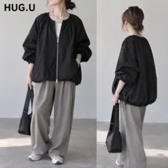 HUG.U コロンっと可愛い　マウンテンパーカー　ブラック　美品