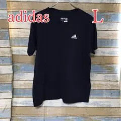 アディダス ネイビー Ｔシャツ 半袖 L 綿 ストリート 人気【イ280】